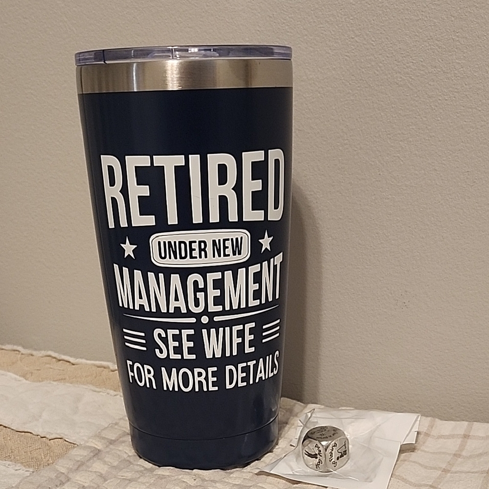Retirement Gift Set: Tumbler And Dice Set